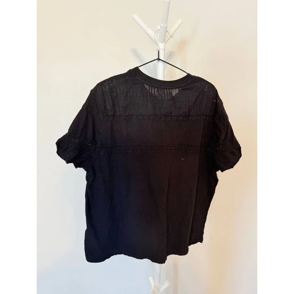 We The Free by Free People Striped Oversized Tee – Black – Size XS – NWT – $98 - Picture 5 of 7